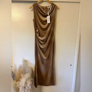 Grace Karin Shimmering Tan Maxi Dress